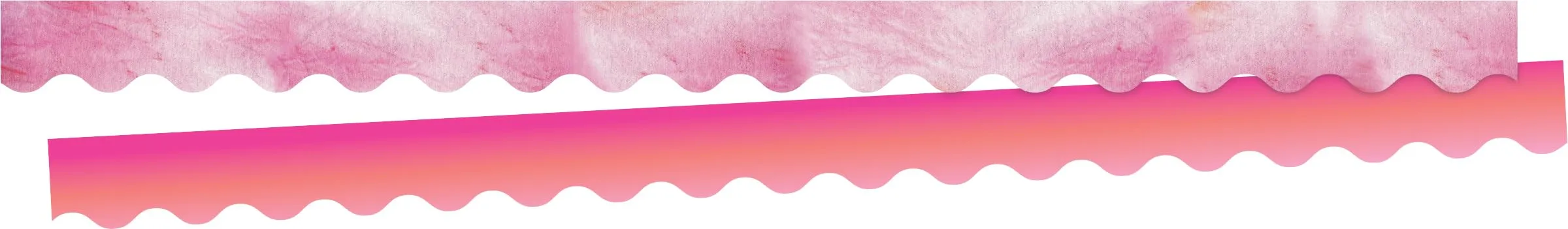 BARKER CREEK Double-Sided Scalloped Border, Pink Tie-Dye and Ombré, for Bulletin Boards, Reception Areas, Halls, Break Rooms