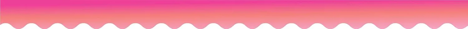 BARKER CREEK Double-Sided Scalloped Border, Pink Tie-Dye and Ombré, for Bulletin Boards, Reception Areas, Halls, Break Rooms