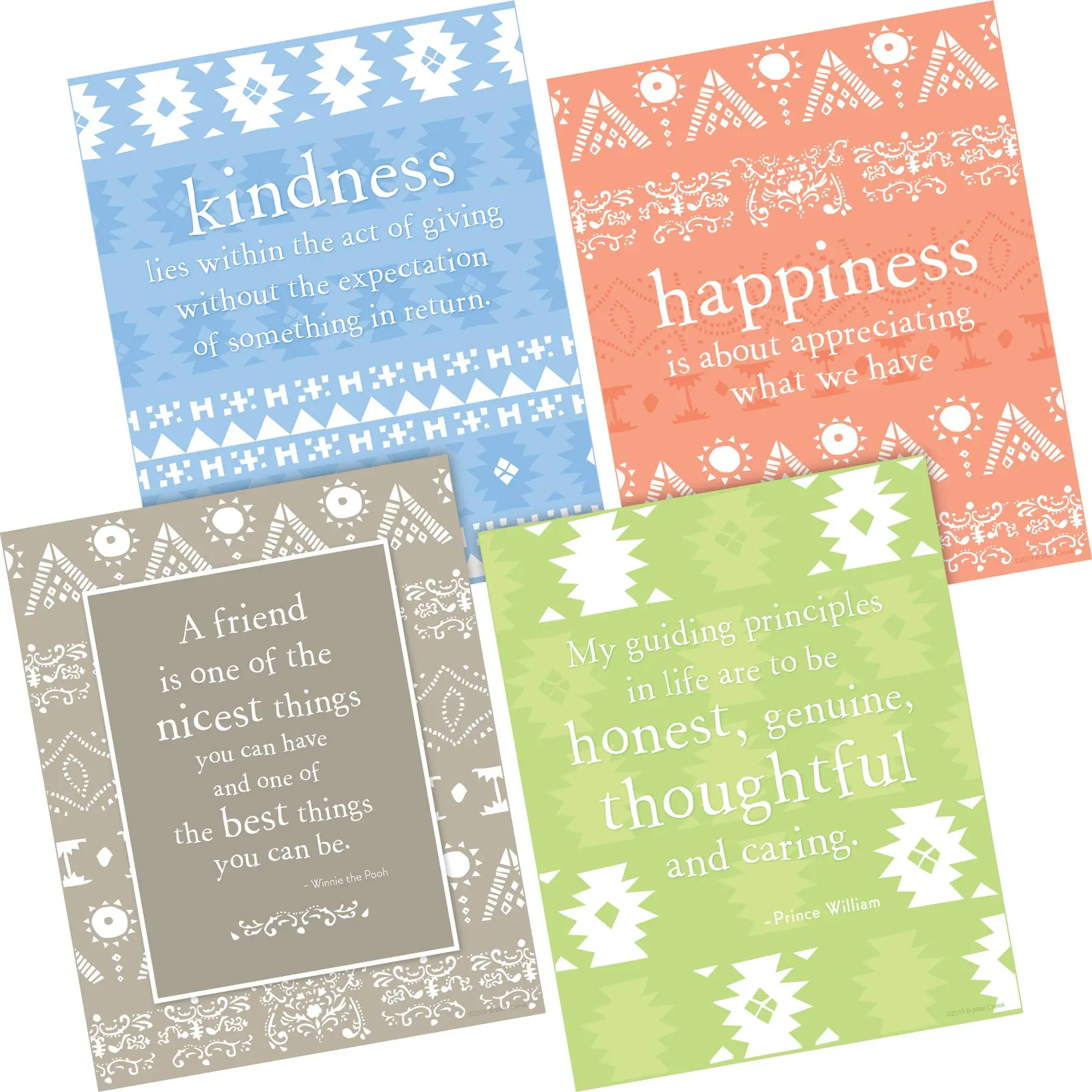 Barker Creek Set of 4 Inspirational 8 x 10 Art Prints