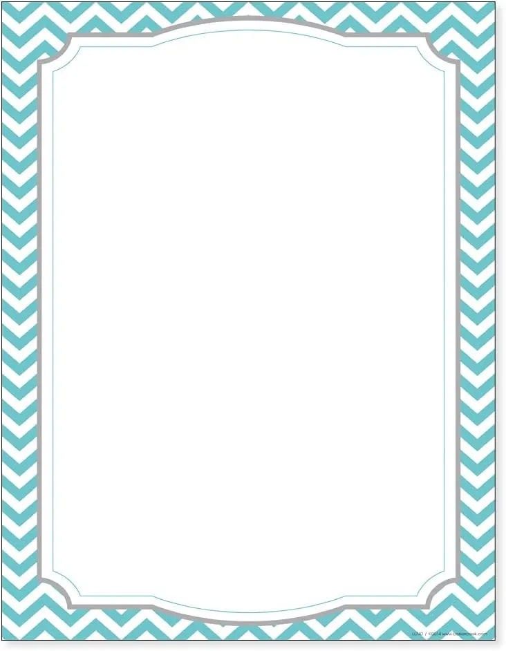 Barker Creek Turquoise Chevron Computer Paper, 8-1/2 x 11 Inches, 50 Sheets