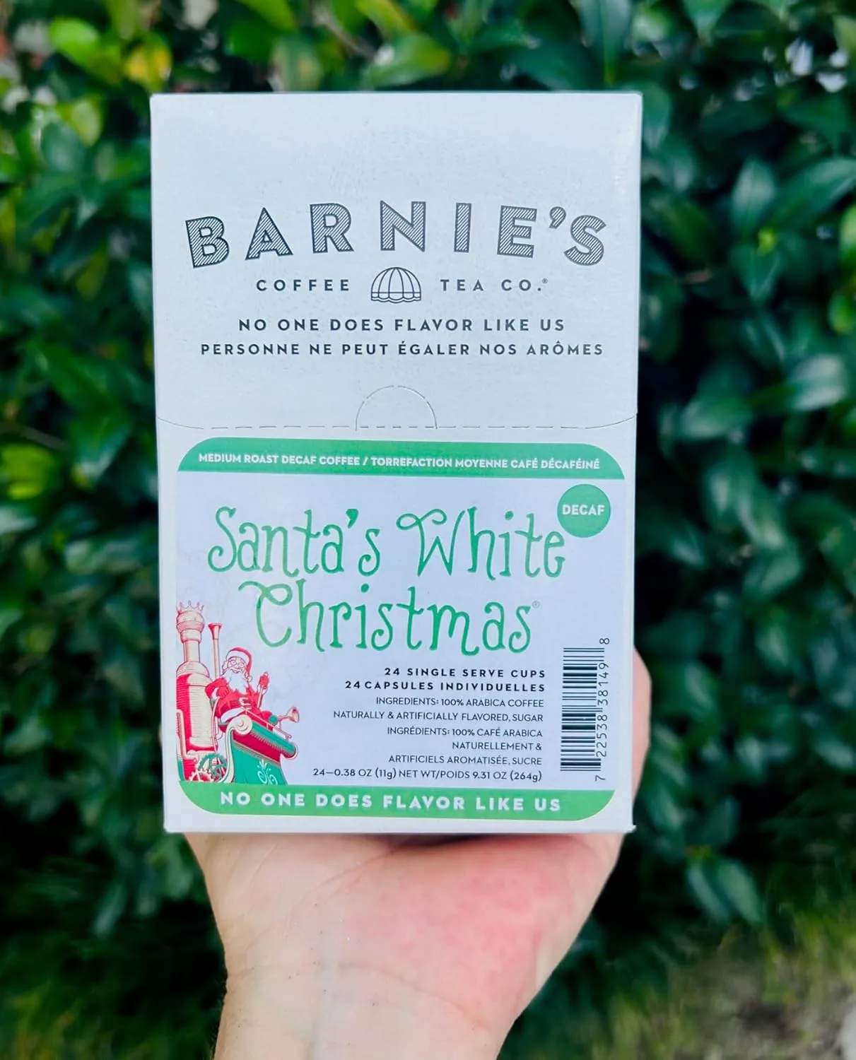 Barnies Coffee & Tea Co. Single Serve K Cup Decaf Coffee Pods, Santas White Christmas, Box Of 24 Pods