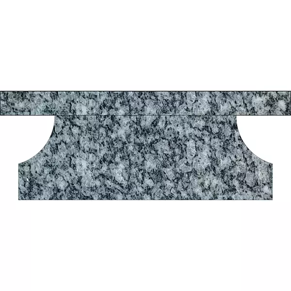 30"X8"X14"  - PEDESTAL, ALL POL, CURVED ENDS, STEELED PANEL WITH DOWEL HOLES ON TOP, PER DWG - BARRA GRAY