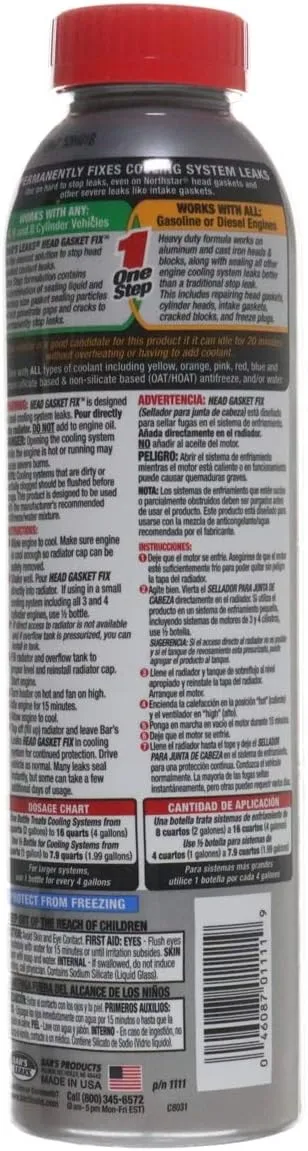 Bar's Leaks Block Seal Head Gasket Fix Pack of 1