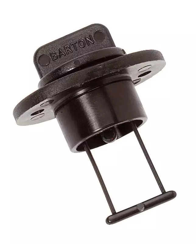 BARTON MARINE Drain Plug and Socket - 15mm Bore - Black