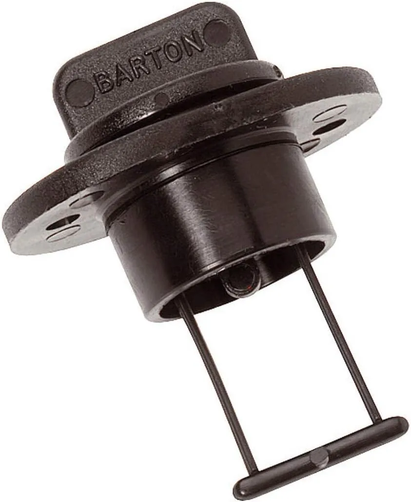 BARTON MARINE Drain Plug and Socket - 15mm Bore - Black