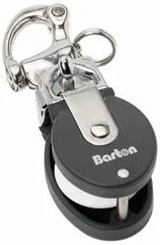 Barton Marine Size 2 Snatch Block w/Stainless Snap Shackle - 35mm Sheave