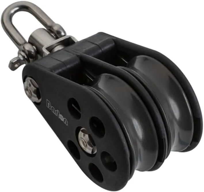 Barton Marine Size 5 54mm Plain Bearing Double Pulley Block with Swivel