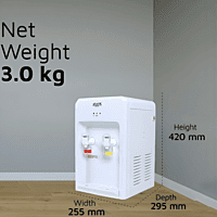 Sleek white Atlantis Basic Mini water machine featuring indicator lights and safety switches.