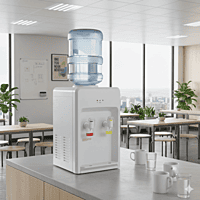 Top-loading Atlantis Basic Mini water dispenser with a 20-liter blue bottle attached.