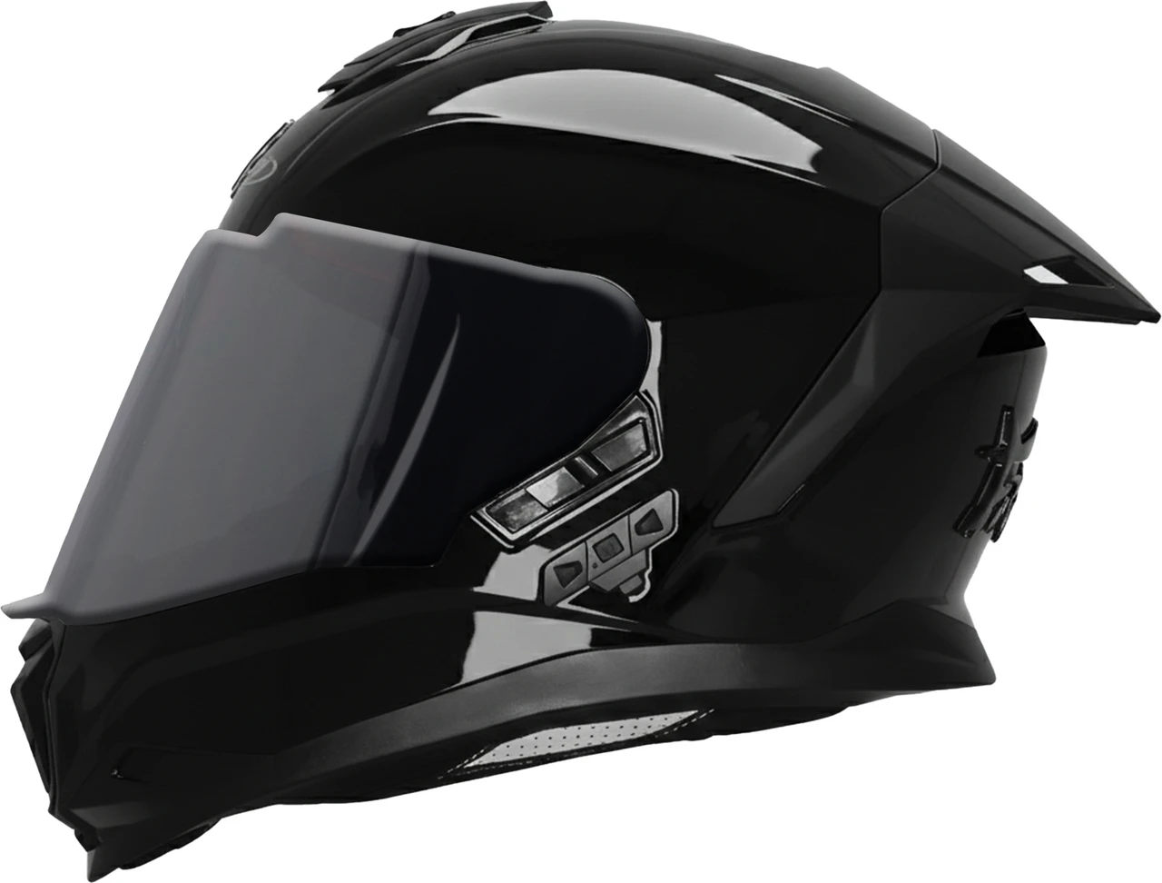 STEELBIRD SBH-57 ISS BT FIGHTER BASS X GLOSSY BLACK C/V 600MM WITH EXTRA SMOKE VISOR STEELBIRD SBH-57 ISS BT FIGHTER BASS X GLOSSY BLACK C/V 600MM WITH EXTRA SMOKE VISOR
