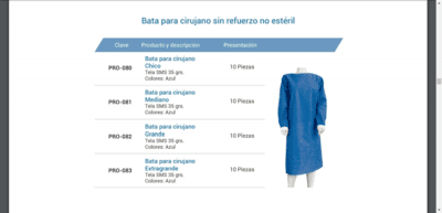 BATA DE CIRUJANO SIN REFUERZO NO ESTERIL Y DESECHABLE DE 35 GRS BATA DE CIRUJANO SIN REFUERZO NO ESTERIL Y DESECHABLE DE 35 GRS