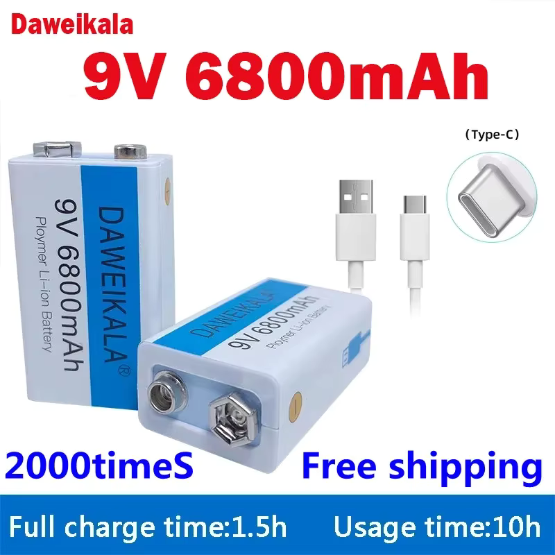 Bateria 9 Voltios recargable tipo C