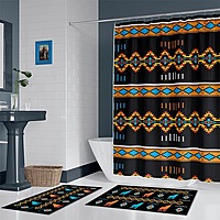 Bath Mat with Shower Curtain Set (1137)