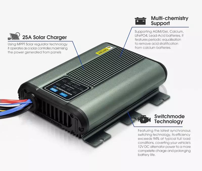 Intelligent 25A DC-DC & Solar Charge Controller