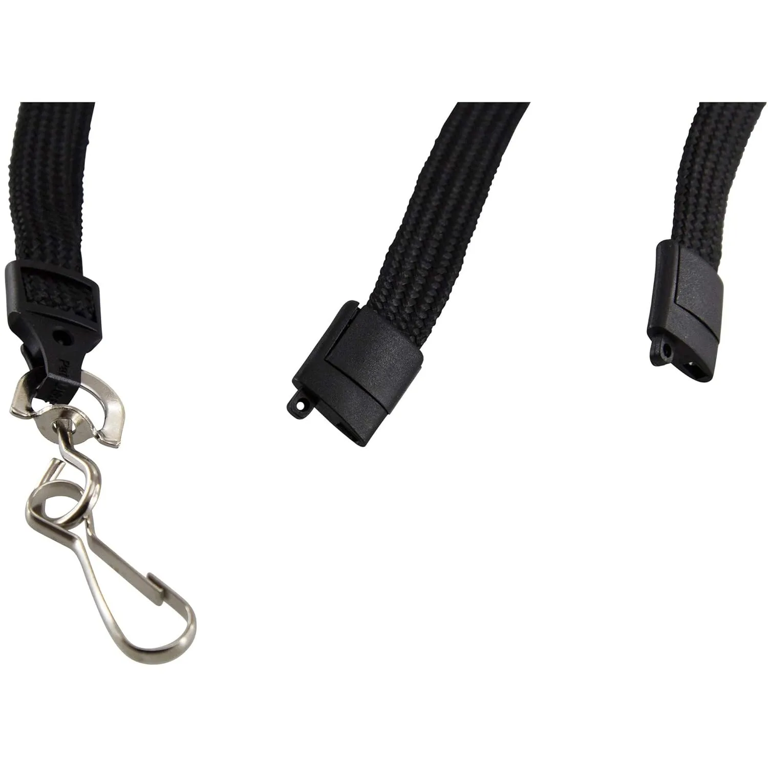Baumgartens Safety Breakaway Lanyard, 36in, Plastic Hook, Black, Pack of 12