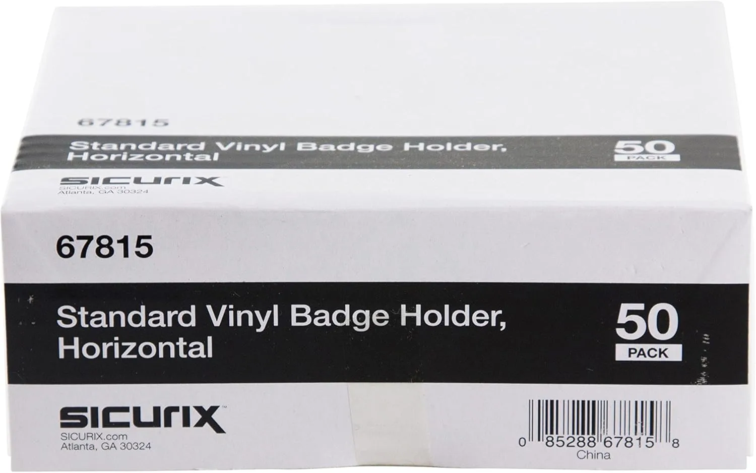 Baumgartens Punched ID Badge Holders, Horizontal 3.5 x 2.5 in, Clear - 50 Pack