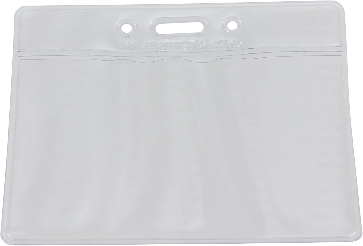 Baumgartens Punched ID Badge Holders, Horizontal 3.5 x 2.5 in, Clear - 50 Pack