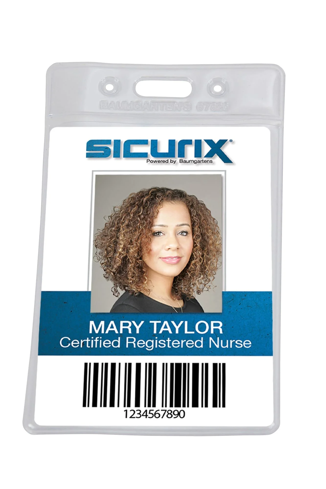 Baumgartens Punched ID Badge Holders, Vertical, Clear, 3-1/2 x 2-1/2 in, Pack of 50