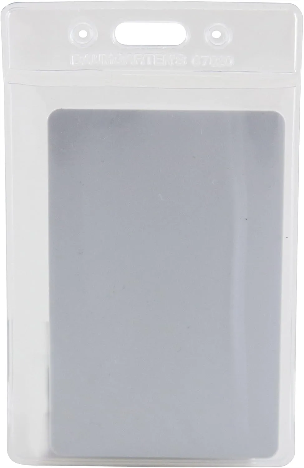 Baumgartens Punched ID Badge Holders, Vertical, Clear, 3-1/2 x 2-1/2 in, Pack of 50
