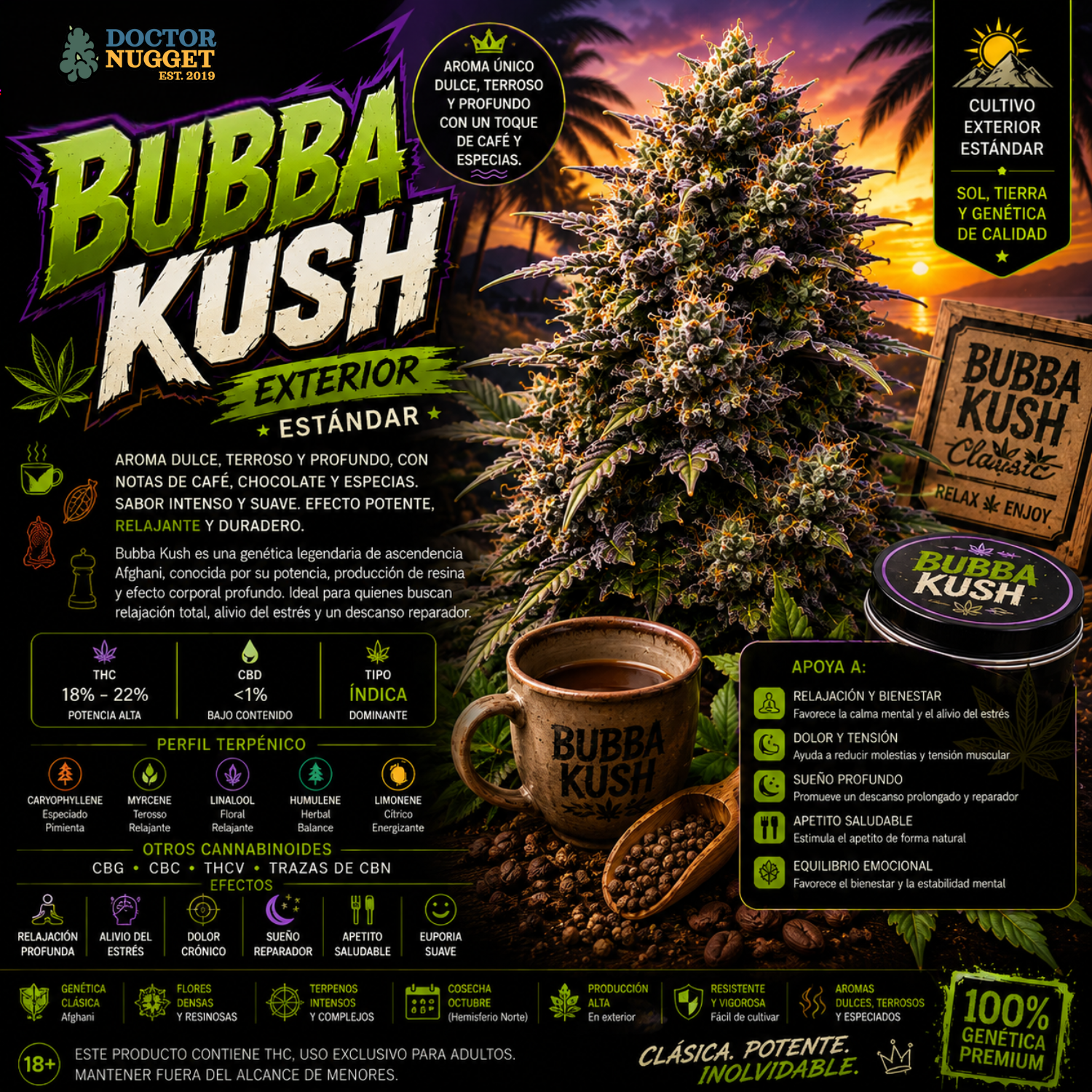 Dr. Nugget Bubba Kush THC Flor