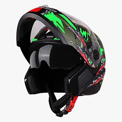 STEELBIRD SBA-7 ISS WINNER MATT BLACK/FLUO NEON C/V (M)