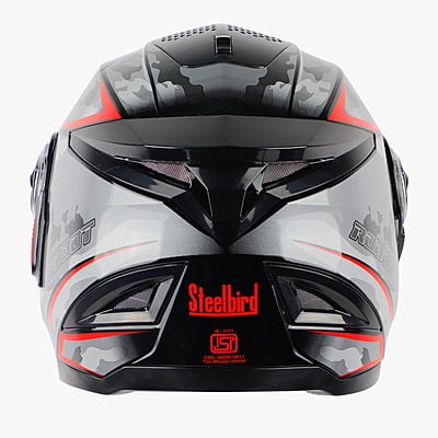 STEELBIRD SBH-17 ROBOT CAMO MATT BLACK/RED C/V (L)