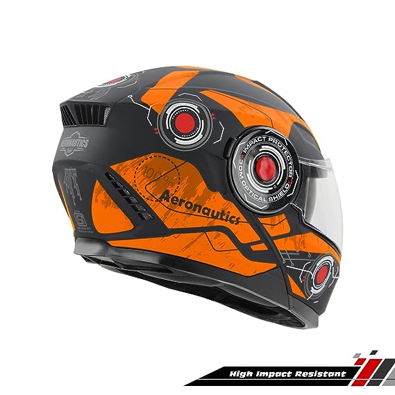 STEELBIRD SBH-40 ISS ASSASIN GLOSSY BLACK/ORANGE C/V 580 MM