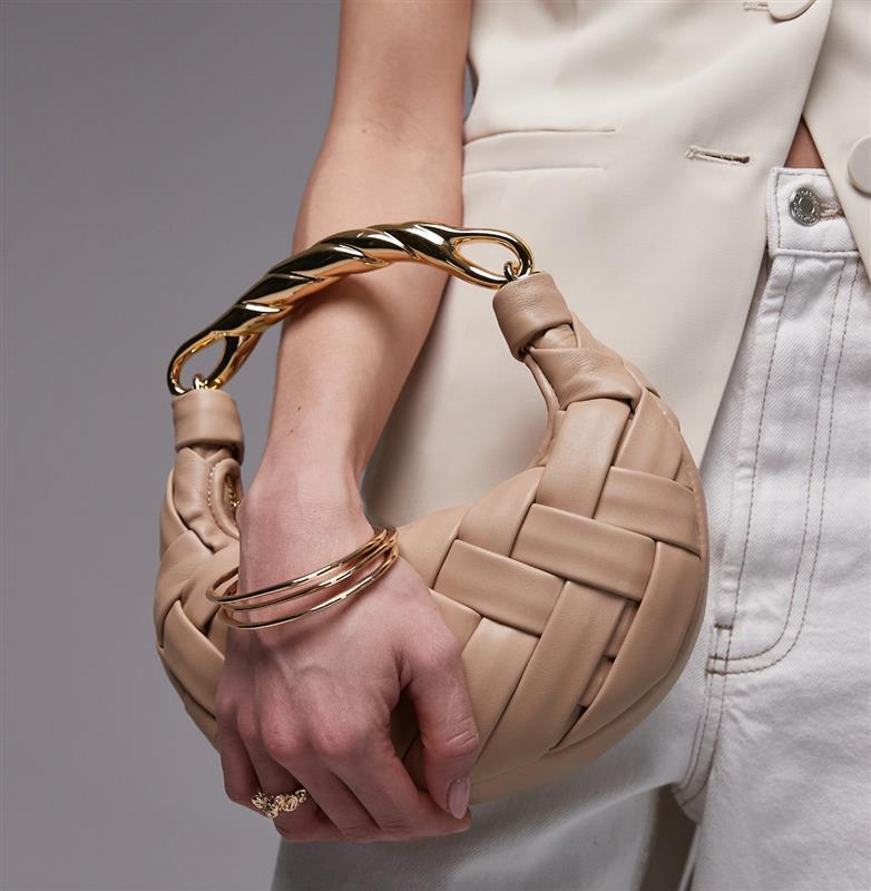 JW PEI Orla weave top handle bag in off white