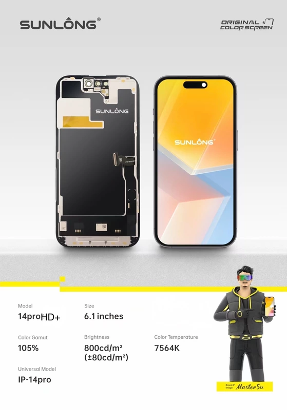 SUNLONG iPhone 14 Pro HD+ LCD Screen Replacement 6.1 Inch