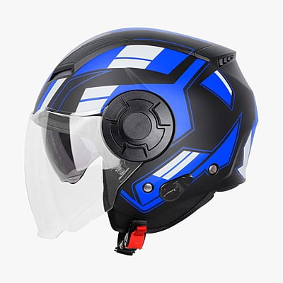 STEELBIRD SBH-31 DRX ISS PACE GLOSSY BLACK/BLUE C/V (M)