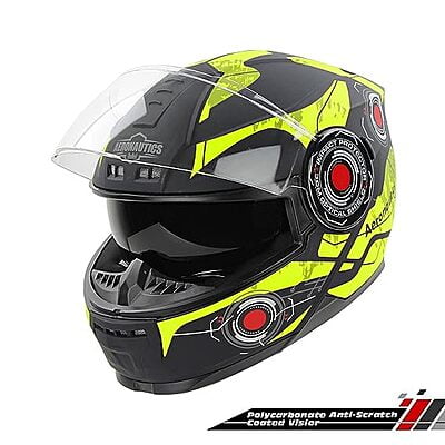 STEELBIRD SBH-40 ISS ASSASIN GLOSSY BLACK/NEON C/V 600 MM