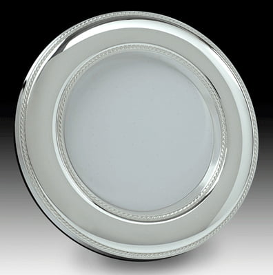 Frame Sterling/Velvetine Beaded Design Beveled Glass 4" Frame Sterling/Velvetine Beaded Design Beveled Glass 4"