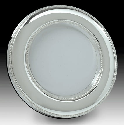 Frame Sterling/Velvetine Beaded Design Beveled Glass 4" Frame Sterling/Velvetine Beaded Design Beveled Glass 4"