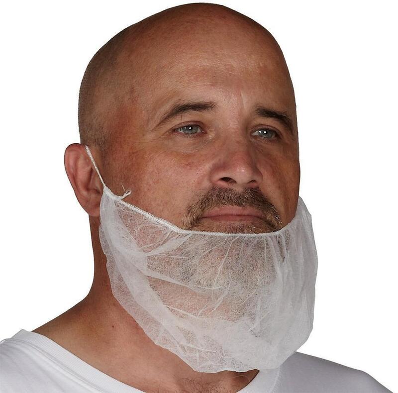 Keystone White Polypropylene Beard Cover, 100% Latex Free 100/Bag 10 Bags/Case