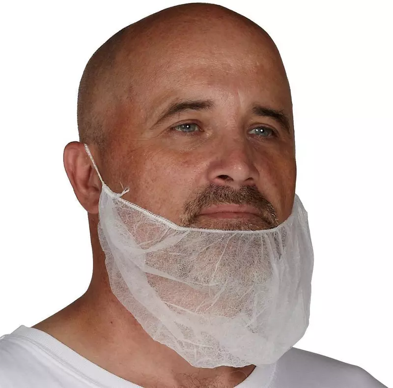 Keystone White Polypropylene Beard Cover, 100% Latex Free 100/Bag 10 Bags/Case