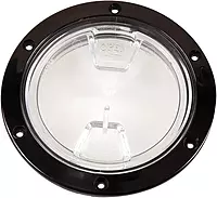 Beckson 4" Clear Center Screw Out Deck Plate - Black