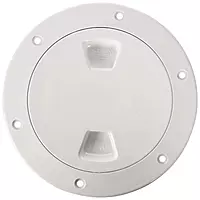 Beckson 4" Smooth Center Screw-Out Deck Plate - White