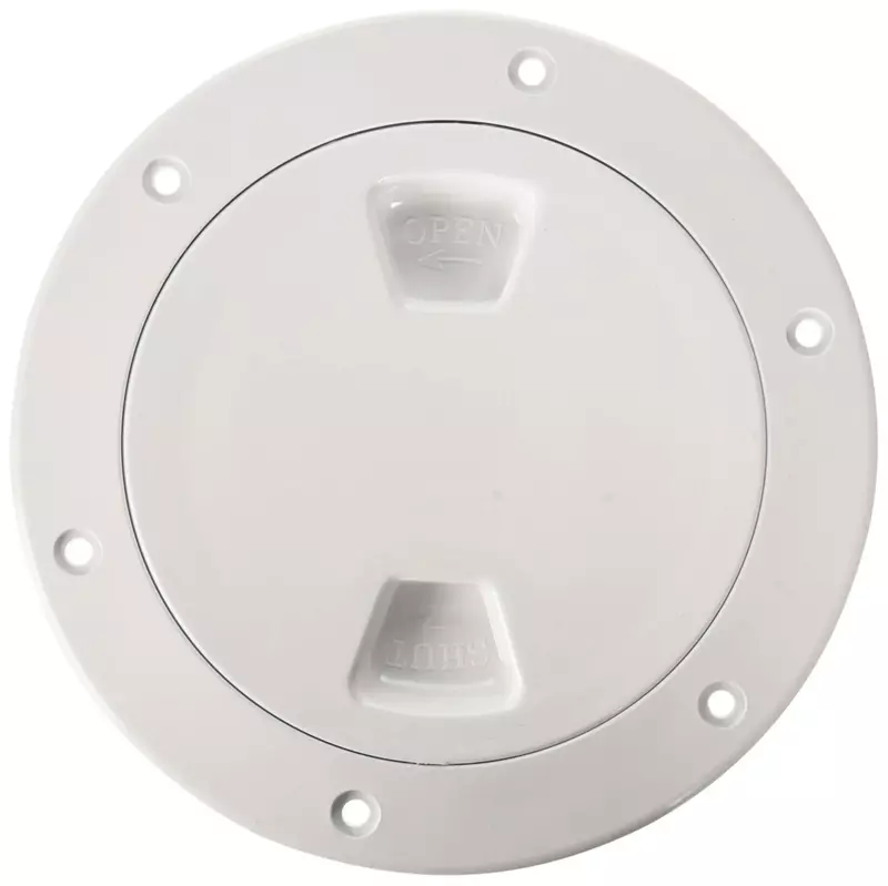Beckson 4" Smooth Center Screw-Out Deck Plate - White