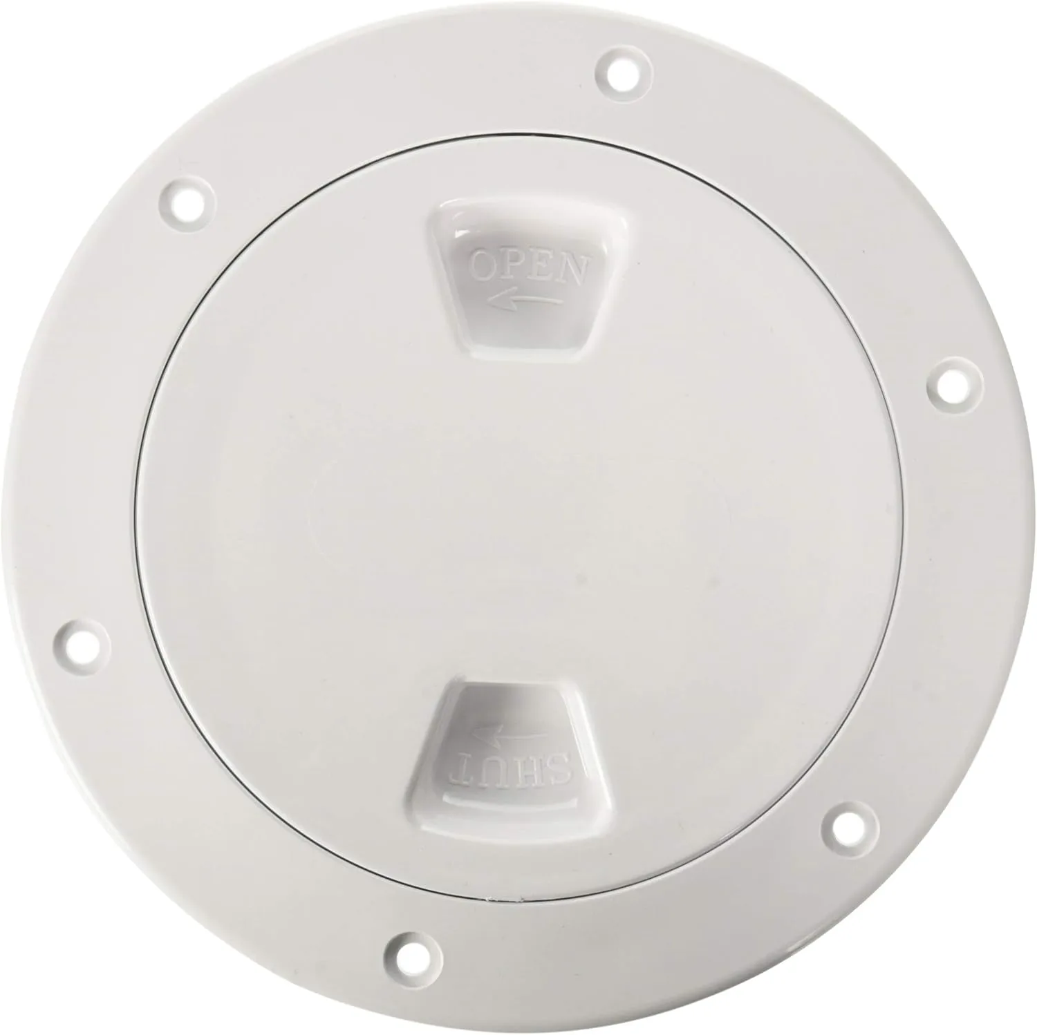 Beckson 4" Smooth Center Screw-Out Deck Plate - White