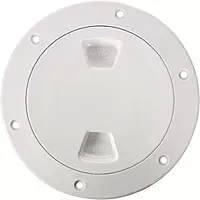 Beckson 4" Smooth Center Screw-Out Deck Plate - White