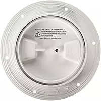 Beckson 4" Smooth Center Screw-Out Deck Plate - White