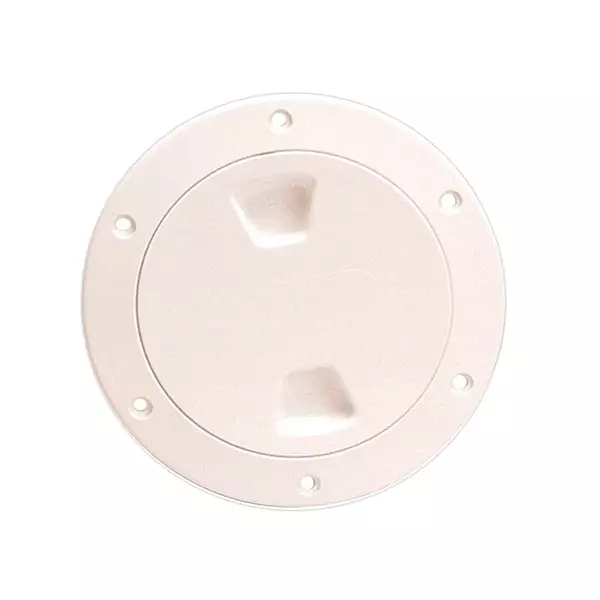 Beckson 4" Smooth Center Screw-Out Deck Plate - Beige