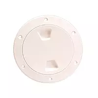 Beckson 4" Smooth Center Screw-Out Deck Plate - Beige