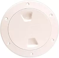 Beckson 4" Smooth Center Screw-Out Deck Plate - Beige