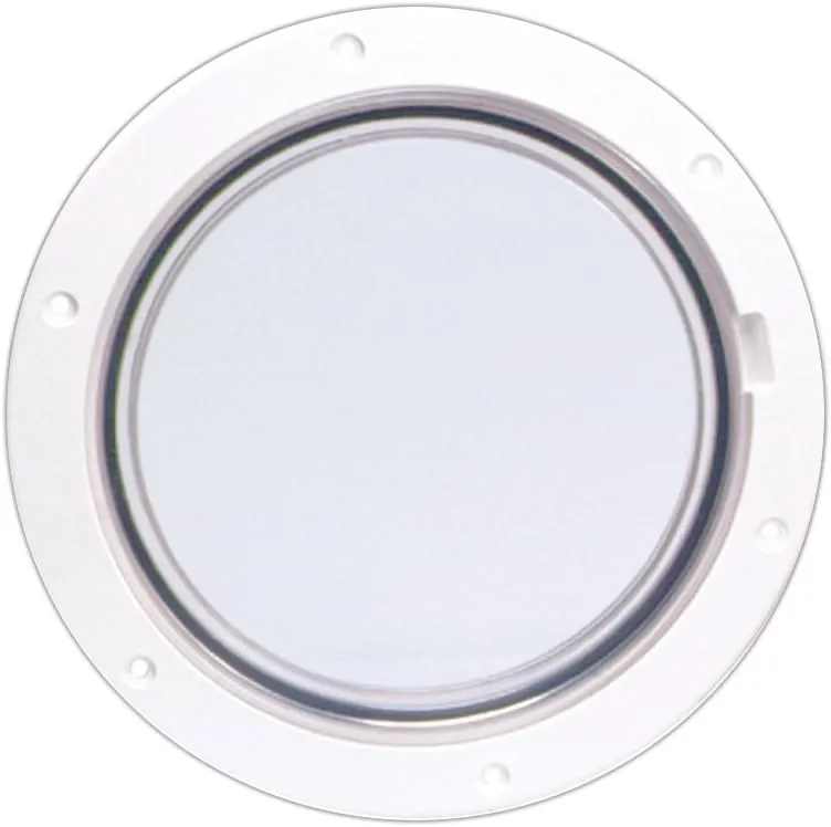 Beckson 6" Clear Center Pry-Out Deck Plate - White