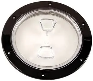 Beckson 6" Clear Center Screw-Out Deck Plate - Black