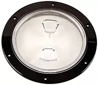 Beckson 6" Clear Center Screw-Out Deck Plate - Black