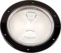 Beckson 6" Clear Center Screw-Out Deck Plate - Black