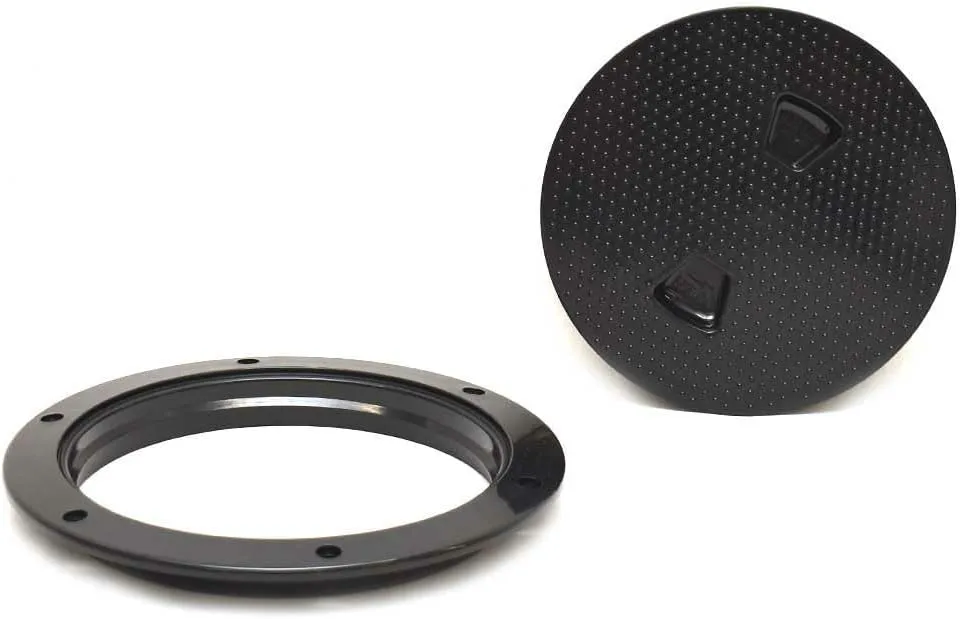 Beckson 6" Non-Skid Screw-Out Deck Plate - Black