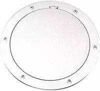 Beckson 6" Smooth Center Pry-Out Deck Plate - White